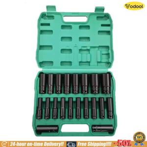 [VOS] 1/2 Inch Extended Electric Wrench Socket Set Impact Socket Set with Storage Box