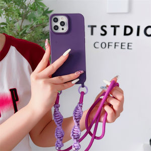 Zeallion vỏ điện thoại lớp áo bảo vệ màu trơn cho [Apple iPhone 15 14 13 12 11 Pro Max x XS XR SE 7 8 Plus] Vỏ Ốp nhựa TPU mềm có dây buộc đeo chéo dài