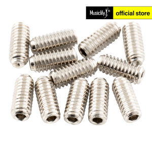 Musiclily Ultra UNF #4-48x1/4 thép không gỉ tính bằng inch cầu giữ dây cho đàn guitar Chiều cao vít cho USA Guitar Điện (Bộ 12)