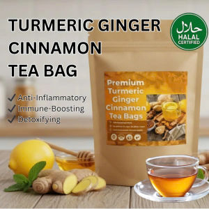 Herbal Tea Turmeric Ginger Cinnamon Tea Bags Improve Digestion Support Brain Weight Skin Sleep Daily Wellness Hot