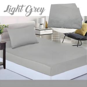 Grey Single Plain Bedsheets 2 in 1 Pack Cadar Asrama Kelabu Cotton Bujang Cadar Fitted Sarung Bantal