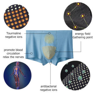Tomalin Anion Modal Seamless Mens Briefs Modal Graphene Anion Massage Therapy Boxer Underwear