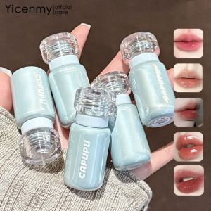 CAPUPU Moisturizing Essence Lip Gloss ไม่ง่ายต่อการจางหาย ไม่ติดกับถ้วย เคลือบริมฝีปากกันน้ำยาวนาน
