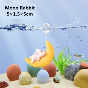 Cute Aquarium Floating Decoration Diver Magic Fairy Moon Animal Figure Underwater Ornament Landscape Fish Tank Accessories