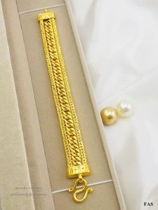 สร้อยข้อมืองานหุ้มทองคำแท้ 24k หนาพิเศษ สวยเทียบทองแท้ ไม่ลอกไม่ดำ