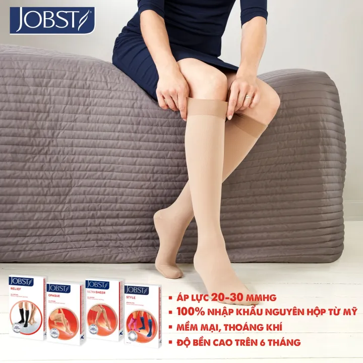Vớ Y Khoa JOBST Relief Đùi, Màu Da, Hở Ngón, Suy Giãn Tĩnh Mạch, Áp Lực 20-30mmHg (Tất Y Khoa)