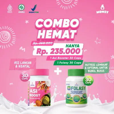 MOMSY- FOLASY [Folat Aktif] 30kapsul x MOMSY ASI Booster 30 Kapsul