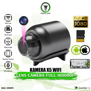 Logayajaya Spy Camera WiFi Mini X5 Kamera CCTV Kecil 1080P Camcorder Rekam Video Suara Jarak Jauh X5WIFI Hidden Spycam Pengintai Pengawas Mata Mata Rahasia Tersembunyi