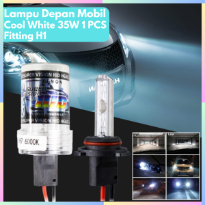 FAST DELIVERY FORAUTO Lampu Mobil Depan LED Super Terang Headlamp HID Xenon Cool White 35W 1 PCS H1
