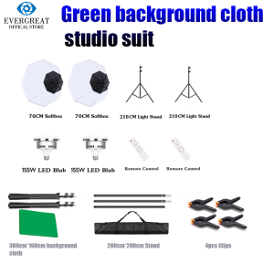 70cm White Softbox200cm Stand155W Bulb 210cm Light Stand for Photography Studio Lighting
