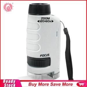 【New Arrival】Kid Science Experiment Pocket Microscope with LED Light 60-120x Kids Science Microscope Battery Powered Kids Science Toy