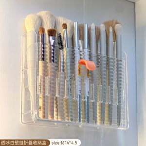 Mirror Cabinet Cosmetics Storage Box Wall Mounted Punch-free Brush Bucket Lip Glaze Lipstick Eyebrow Pencil Storage Rack Compartment To Save Space