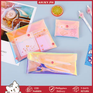 COD【Local Deliver】Waterproof PVC Holographic Laser Makeup Handbag Jewelry Envelope Organizer Storage Pouch Card Bag Zero Wallet