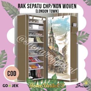 Rak Sepatu Portable Bongkar Pasangg shenar Karakter Non Woven Susun 10 Tingkat RS 10 CHP - LONDON TOWN