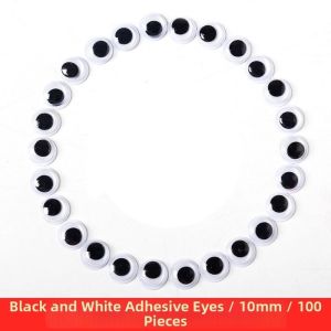 WAPKTY 30/100pcs/bag 3D Mắt hoạt động của búp bê ĐenTrắng Nhựa Mắt búp bê thủ công dành cho trẻ mẫu giáo Đồ chơi phụ kiện tự làm Đồ chơi nhồi bông cho trẻ em có mắt lông mềm