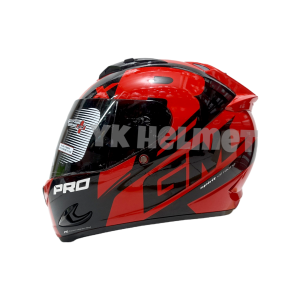 helm GM Race Pro x ZR250 Red Black Visor dark smoke