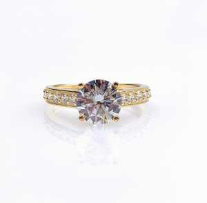 Cincin Titanium Hiasan Zircon I Cincin Tunangan