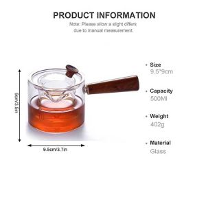 Teko Teh Panci Kaca Kettle Japanese Style Glass Teapot Cooking Pot With Wooden Handle 500 ML