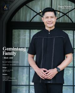 SARIMBIT 2026 BY LUBI GEMINTANG BLACK TERBARU GAMIS & KOKO FAMILY SET KEKINIAN LEBARAN TERMURAH