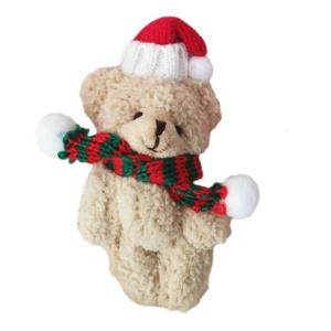 Plush Christmas Bear Key Chain Ornament Blush Bear Hanging Pendant for Bag Purse Backpack Pendants Stuffed Doll Keyring