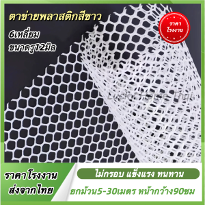 (ยกม้วน5-30เมตร)ตาข่ายพลาสติกสีขาว กว้าง90ซม ราคาโรงงาน ตาข่ายรองหินจัดสวน ตะแกรงพลาสติก ตาข่าย พลาสติก6เหลี่ยม ตาข่ายล้อมรั้ว ส่งจากไทย