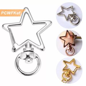 【PCWFKef】 10 chiếc móc chìa khóa rỗng hình ngôi sao mới Móc Chìa Khóa Móc Khóa Phụ Kiện tự làm kẹp tôm hùm