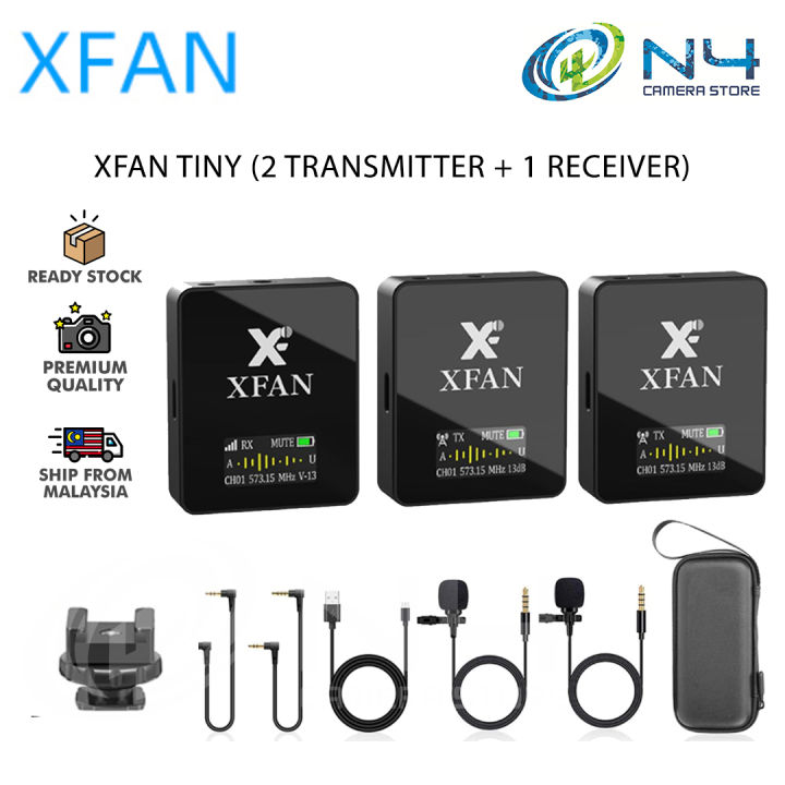 XFAN Tiny 2in1 Wireless Microphone Lapel Lavalier Clip Mic with