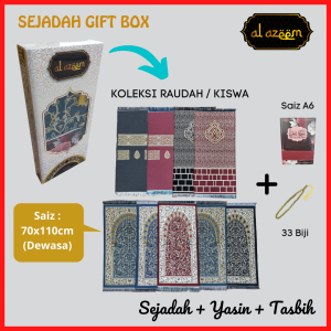 Sejadah Gift Box Ready Stock Exclusive Turki Koleksi Kiswah Raudah Klasik Yassin Tasbih Hadiah Travel
