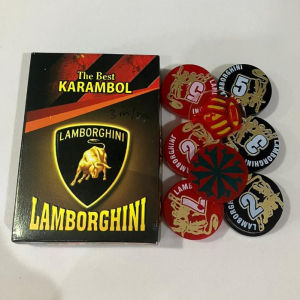 Biji Karambol Tebal 3 mm Motif Lamborghini / Random | Koin Krambol Satu Lapis Original | Keping Kerambol 3mm | Coin Carambol Carrom Games