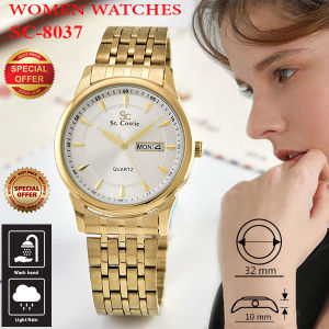 Saint Costie Jam Tangan Wanita - SC-RT-8037L-TH-GW-GOLD WHITE DIAL-AC