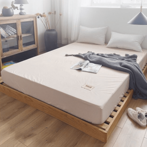 ผ้าปูที่นอน MUJI รัดมุม เนื้อผ้านิ่มสบาย งานญี่ปุ่น วัสดุเกรดพรีเมี่ยม กันไรฝุ่น**รับประกันสินค้า**NiftyHome