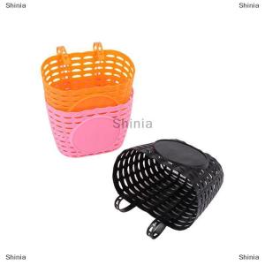 [COD] Shinia ตะกร้าพลาสติกติดแฮนด์ด้านหน้ากันน้ำด้านหลังตะกร้าจักรยานพลาสติกพร้อมสายรัดสำหรับเด็กชายเด็กหญิงตะกร้าพลาสติก