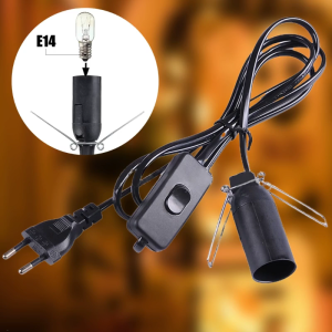 5.9Ft Salts Lamp Cord Pendant Light Lamp Cord Cable Suitable for E14 Socket with Switches for Paper Lanterns