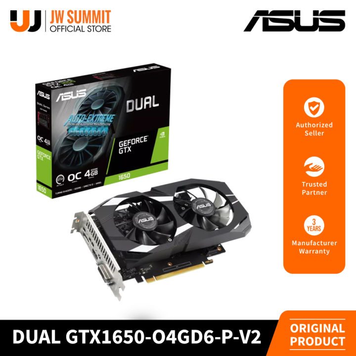 Asus Dual GeForce GTX 1650 V2 OC Edition 4GB GDDR6 Graphics Card ...