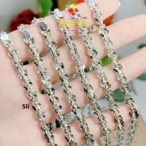 ây chuyền bạc xi bạch kim nam nữ kiểu xoắn bướm 5-8li Vòng cổ bạc mạ vàng trắng thiết kế sang trọng và đẳng cấp Dây chuyền xoắn 45-55cm bạc thật 950 - KIM LỘC PHÁT DX