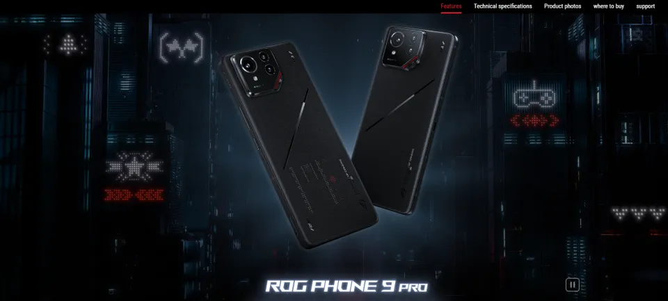 新品未開封★ASUS ROG Phone 9 Pro 16GB 512GB ASUS ROG Phone 9 Pro 5G 16GB+512GB BLACK Dual SIM Unlocked