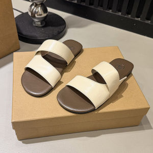 [Free Shipping] Minimalist Style Flat Slip-On Sandals For Women 2026 Summer New Model Versatile Comfortable Soft-Soled Open-Toed Sandals