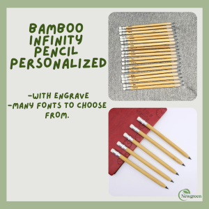 PERSONALIZED Bamboo Infinity Pencil with Engrave for Giveaways and Souvenirs