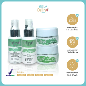Paket Skincare Flek Orlin Beauty Mencerahkan Wajah Mengencangkan Kulit Memudarkan Noda Hitam Bpom