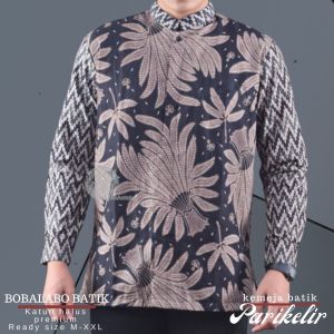Kemeja Batik Pria Lengan Pendek Parikelir | Hem Cowok Lapis furing | Baju Kemeja laki-Laki Dewasa Katun Halus Premium