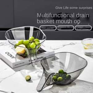 Transparent Drain Basket PET Tough Material Multi-Functional Washing Basket Detachable Drain Board