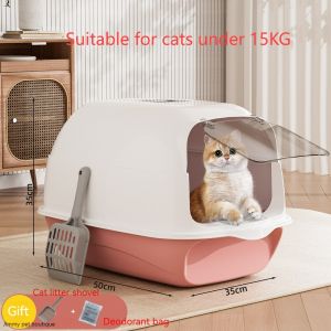 Cat Litter Box with UV Sterilization Large Enclosed Cat Litter Box with Top Door
