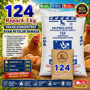 124 Eceran 1 kg | Konsentrat Ayam Petelur | Bisa Juga untuk Broiler Bebek Puyuh Babi Kelinci