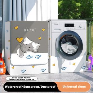 AKZDXE Dustproof Washing Machine Cover UV Resistant Waterproof Washer Cover Fashion Thickened Washer Cover Cloth for Front Opening Washer Fully Automatic
