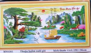 Tranh thêu chữ thập Thuận buồm xuôi gió 1m90 (chưa thêu) MN0285