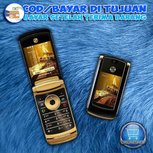 Motorola V8 Gold Edition Single Sim Flip Lipat Mewah Warna Gold Bluetooth Kamera Klasik Bergaransi