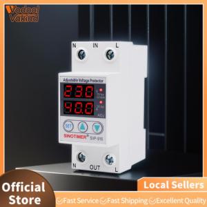 【Vakind】 SVP-916 Current Protector with Overvoltage Protection Voltage Surge Protector Relay Din Rail Automatic Recovery Circuit Breaker with Limit Current
