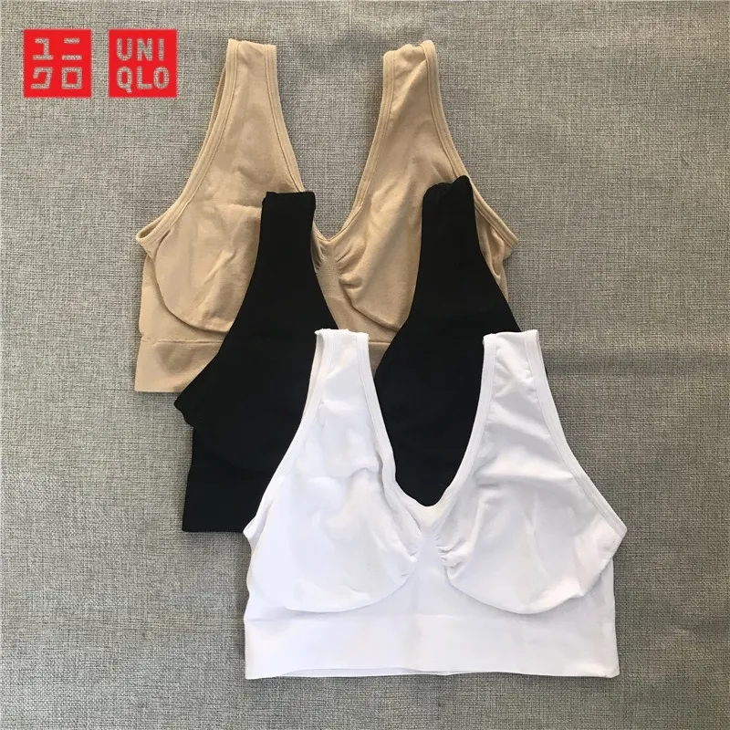 ۞ Uniqlo Single Layer Large Size Adjustable Push Up Sports Bra Without  Chest Pads Without Steel Ring Seamless Push Up Underwear