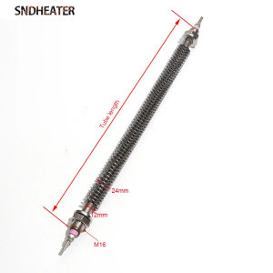 ฮีตเตอร์ไฟฟ้า SNDHEATER 110/220/380V เครื่องทำไอน้ำแบบครีบ M16/18 เกลียว องค์ประกอบความร้อนอากาศร้อน แบบตรง หม้อต้มแบบครีบ 300-500W