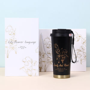 แก้วเก็บความเย็น SUS316 เคลือบเซรามิก 500ml ระบบสูญญากาศ coffee cup พร้อมฝาปิด2แบบ สำหรับของขวัญ